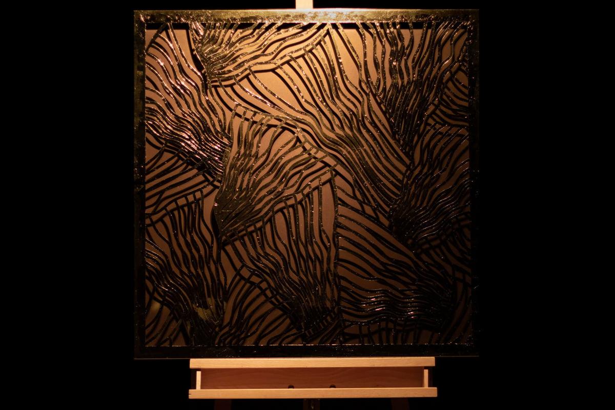 METALLBILD Gold 80/80 cm - Goldfarben, Metall (3/80cm) - KUNSTLOFT