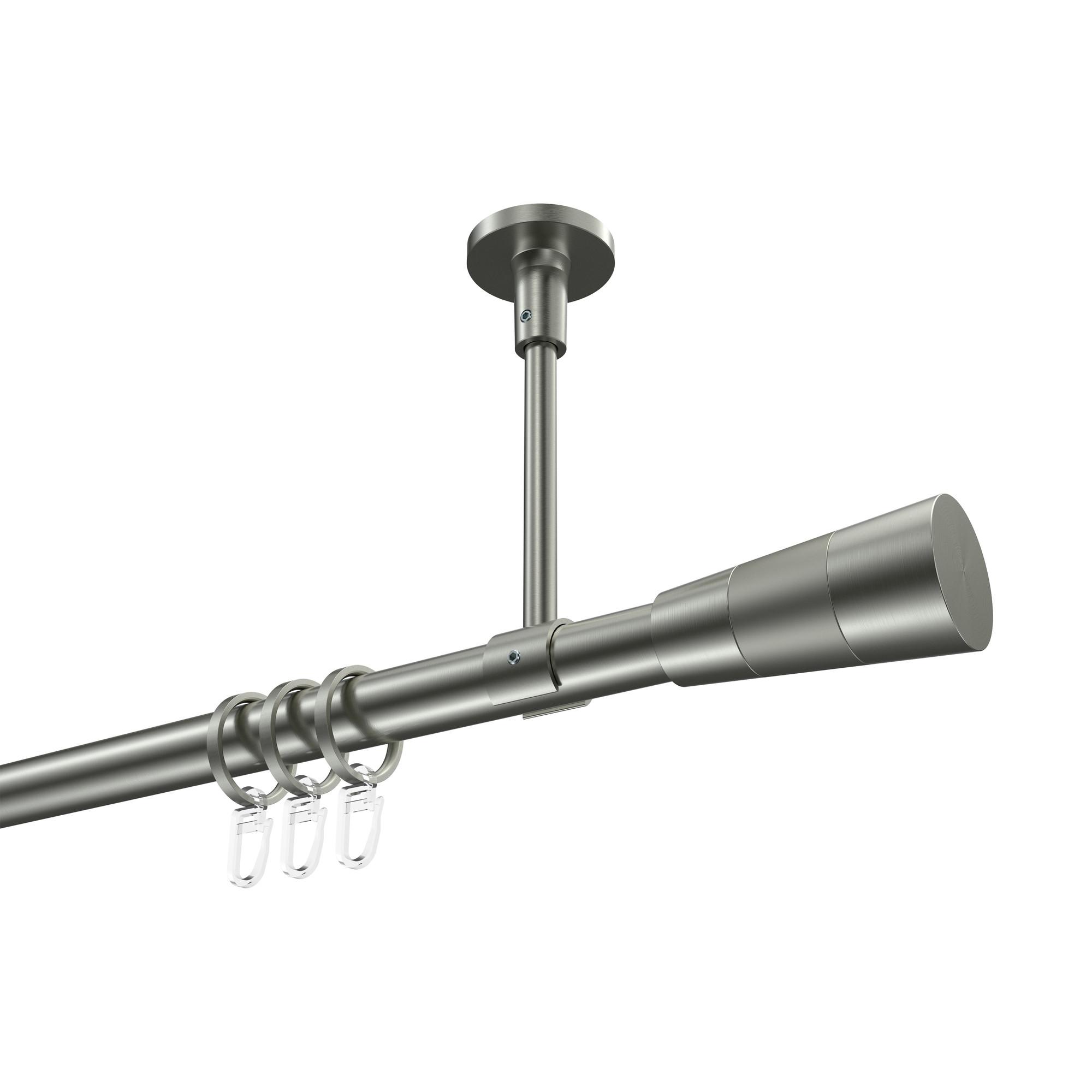 GARDINENSTANGE Sonette Tanara 480 cm (geteilt in 3 x 160 cm), 1-läufig, 20 mm Ø Edelstahl-Optik - Edelstahlfarben/Silberfarben, Metall (480cm) - INTERDECO