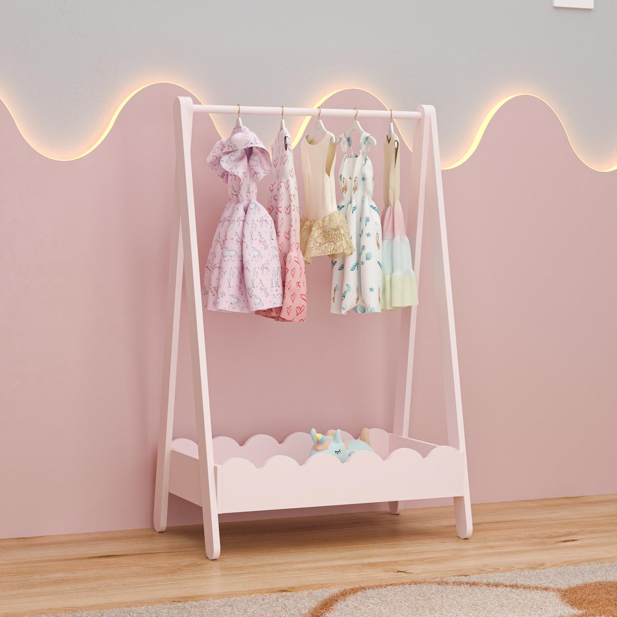KINDERKLEIDERSTÄNDER Vestnes II. - Hellrosa, Holzwerkstoff (66/99/38cm) - [en.casa]