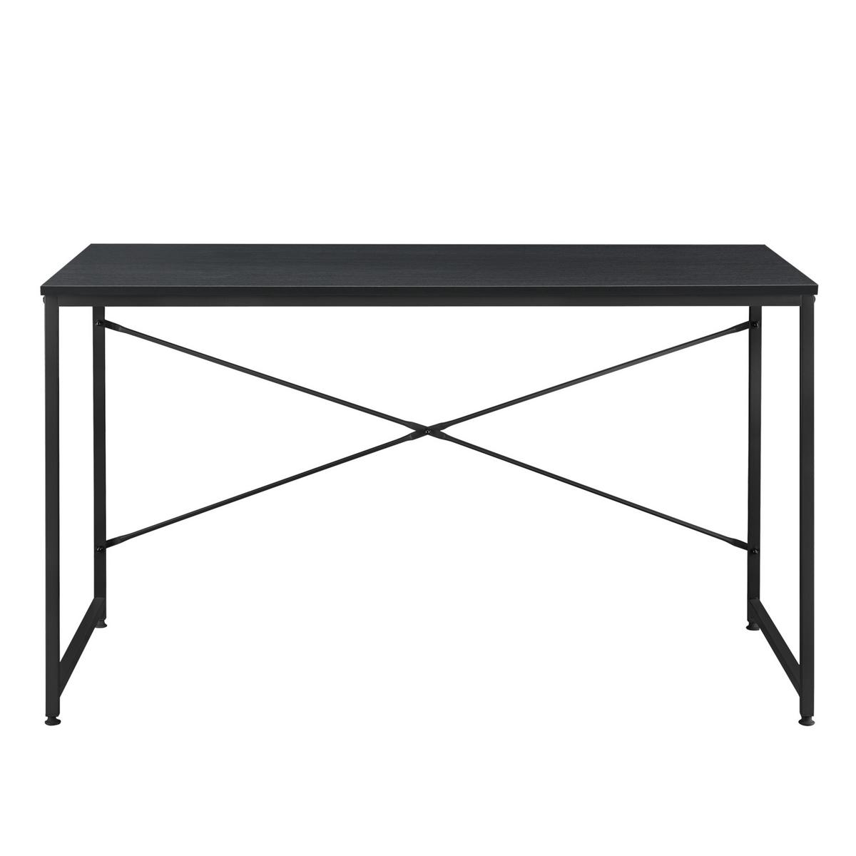 SCHREIBTISCH Røros - Schwarz, Holzwerkstoff/Metall (60/120/72cm) - [en.casa]