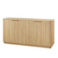 BUFFET in Heller Holzoptik mit Geriffelter Front, Beige - Naturfarben, Holzwerkstoff (40/80/160cm) - Urban Meuble