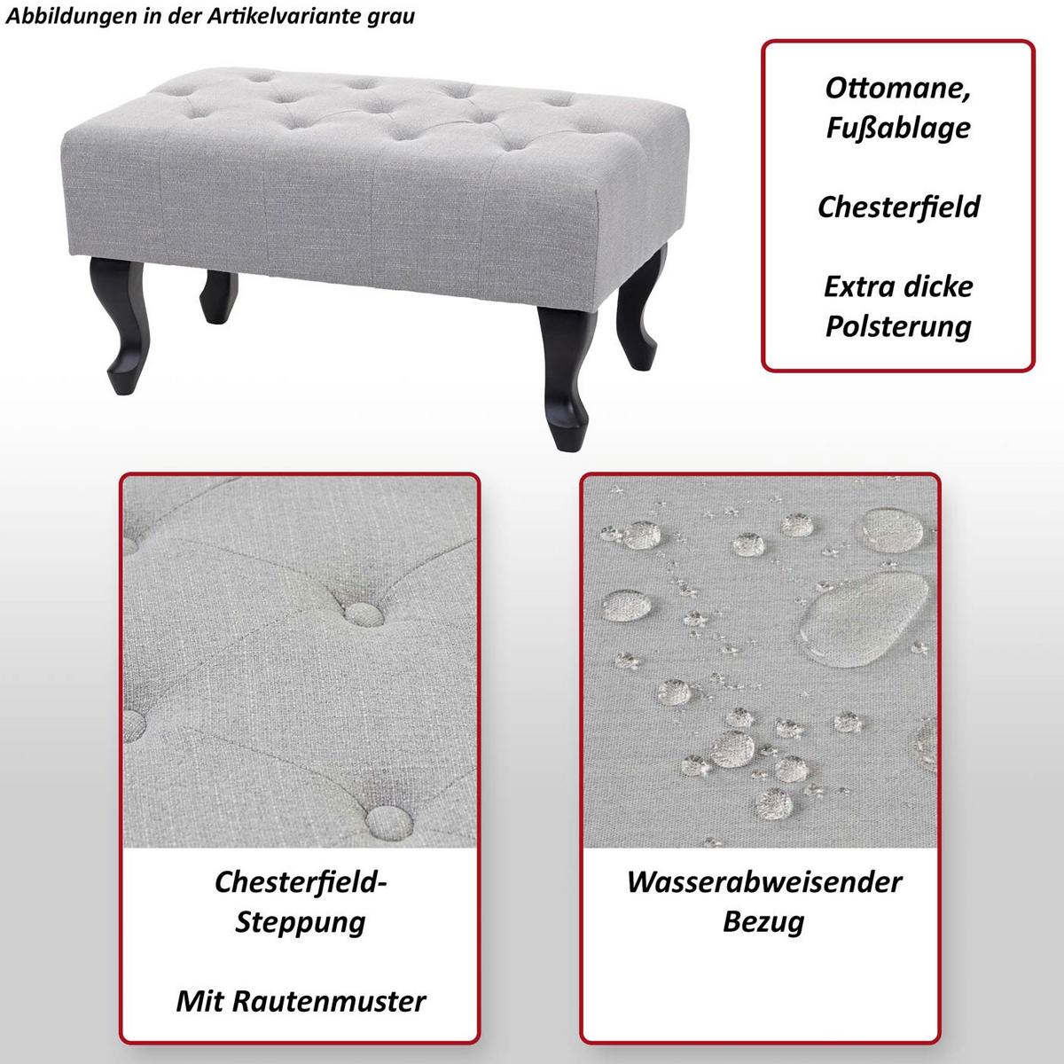 OTTOMANE WASSERABWEISEND Grau - Grau, Textil (77/39/47cm) - MCW