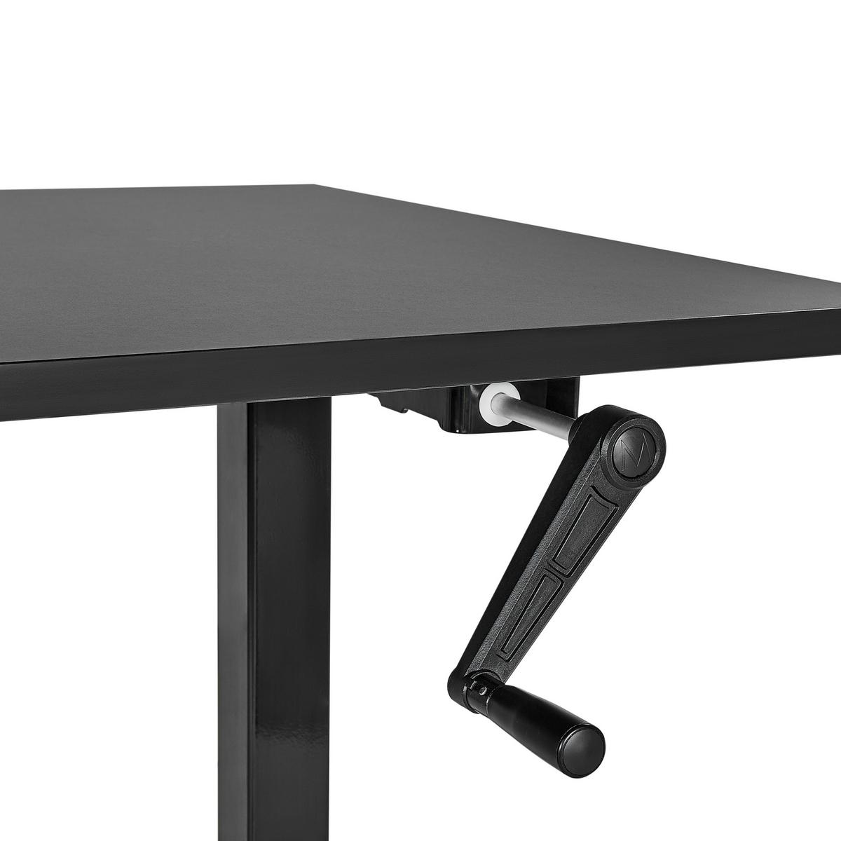 SCHREIBTISCH schwarz 120/72 cm manuell höhenverstellbar Destin III - Schwarz, Holz (72/120/74cm) - Beliani