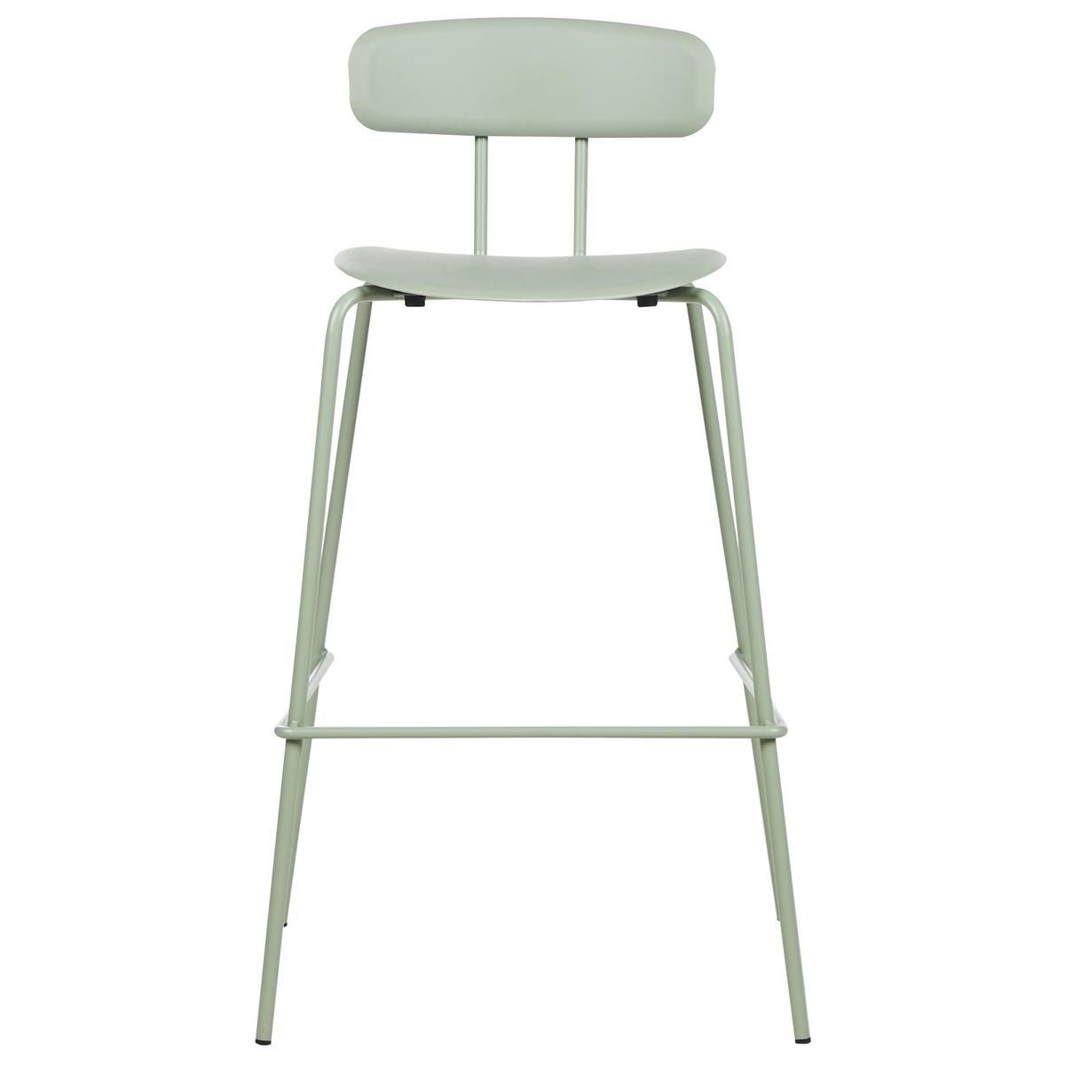 BARSTUHL 2er-Set Kunststoff/Metall hellgrün Sibley - Hellgrün, Kunststoff (53/95/52cm) - Beliani