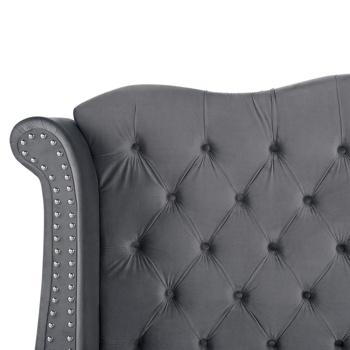 POLSTERBETT 160/200cm Grau Ayette - Grau, Textil (160/200cm) - Beliani