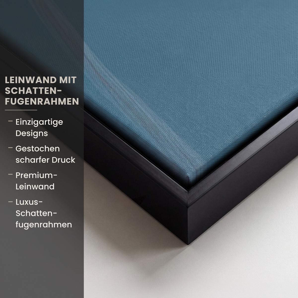 LEINWAND Bilder mit Rahmen - Löwenzahn - Wind - Blau - 60x90 - Blaugrau, Textil (60/90cm) - MuchoWow