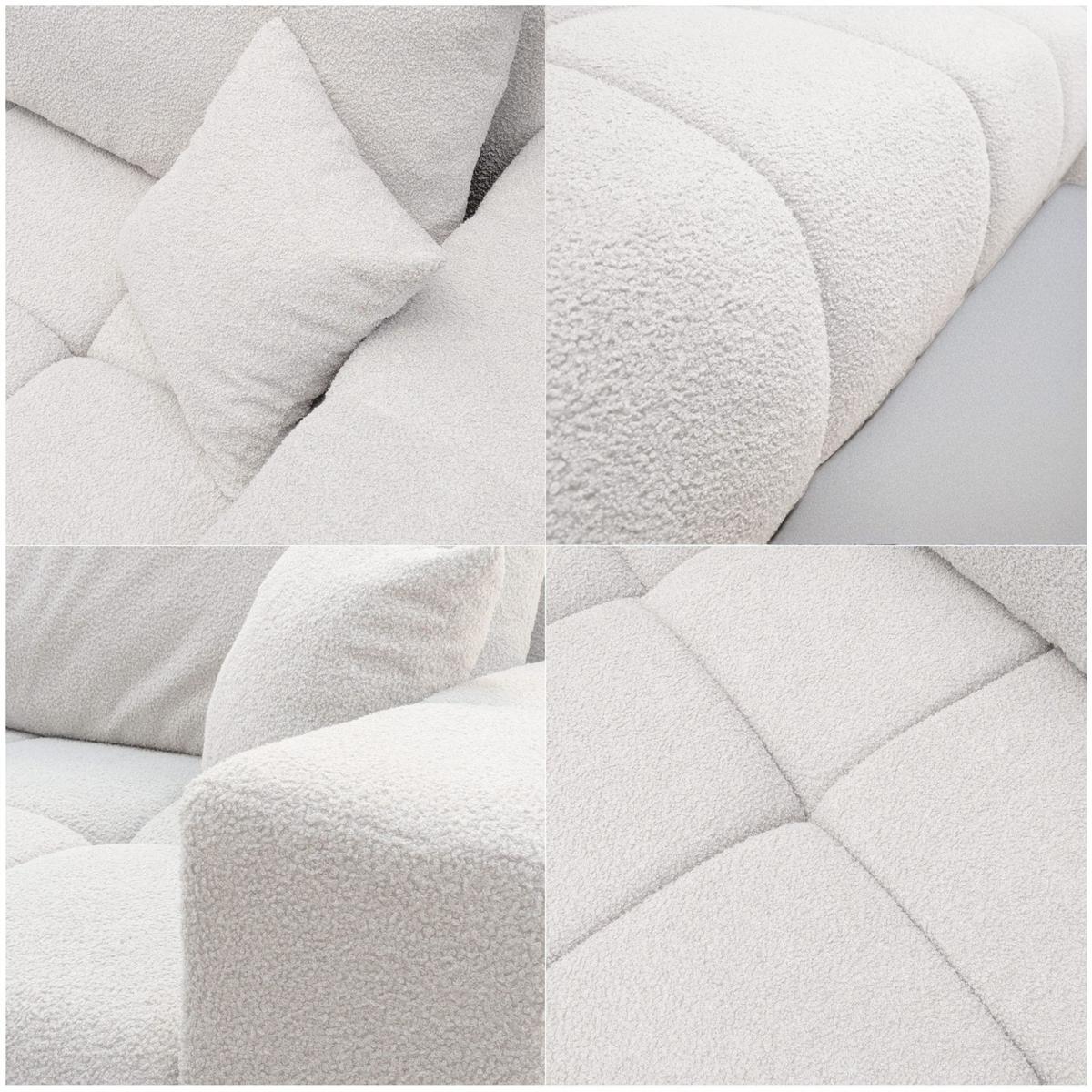 ECKSOFA Anabel Max Mit Schlaffunktion - Weiß, Holzwerkstoff/Textil (145/278cm) - Fun Möbel