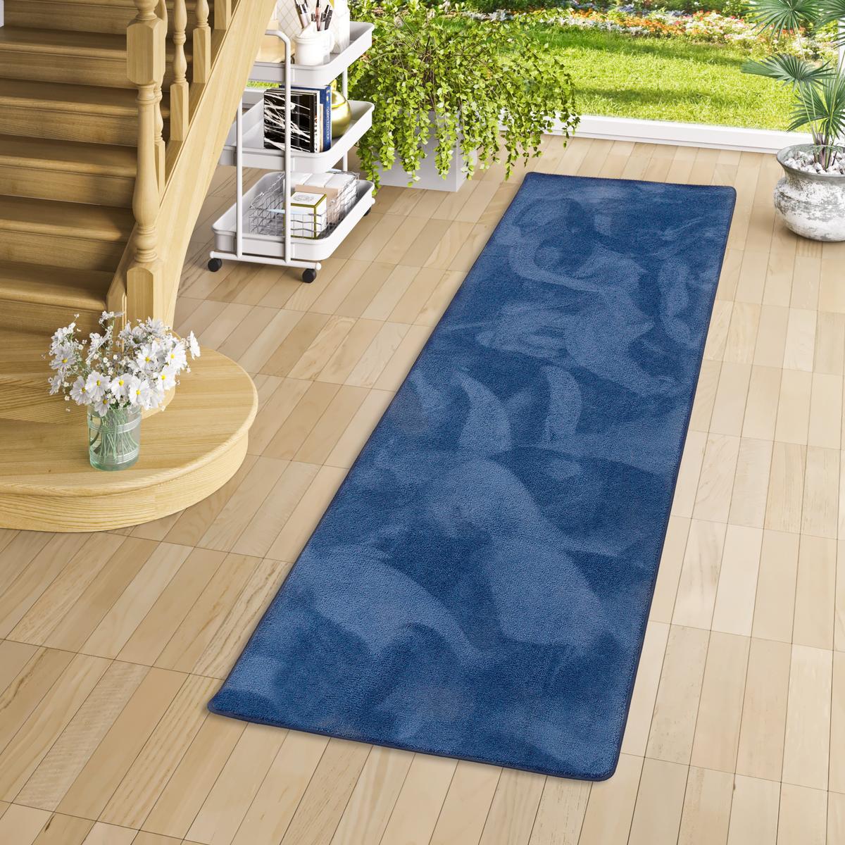 LUXUS SUPER SOFT HOCHFLOR LANGFLOR TEPPICH LÄUFER DELUXE - Dunkelblau, Textil (80/240cm) - Snapstyle