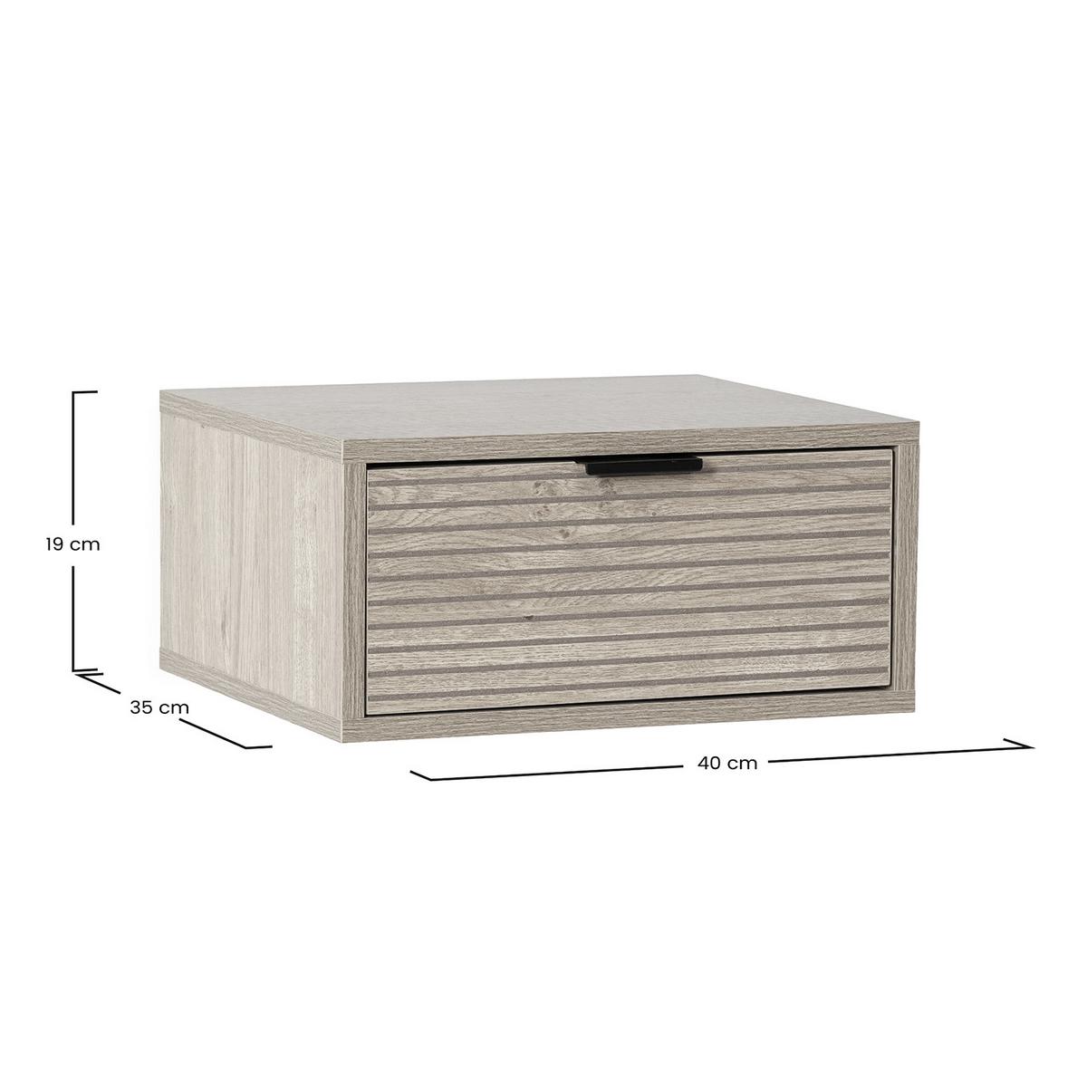 2ER-SET SCHWEBENDER NACHTTISCH Mónica Eichenfarbe - Honigeiche, Holzwerkstoff (40/19/35cm) - VS Venta-stock