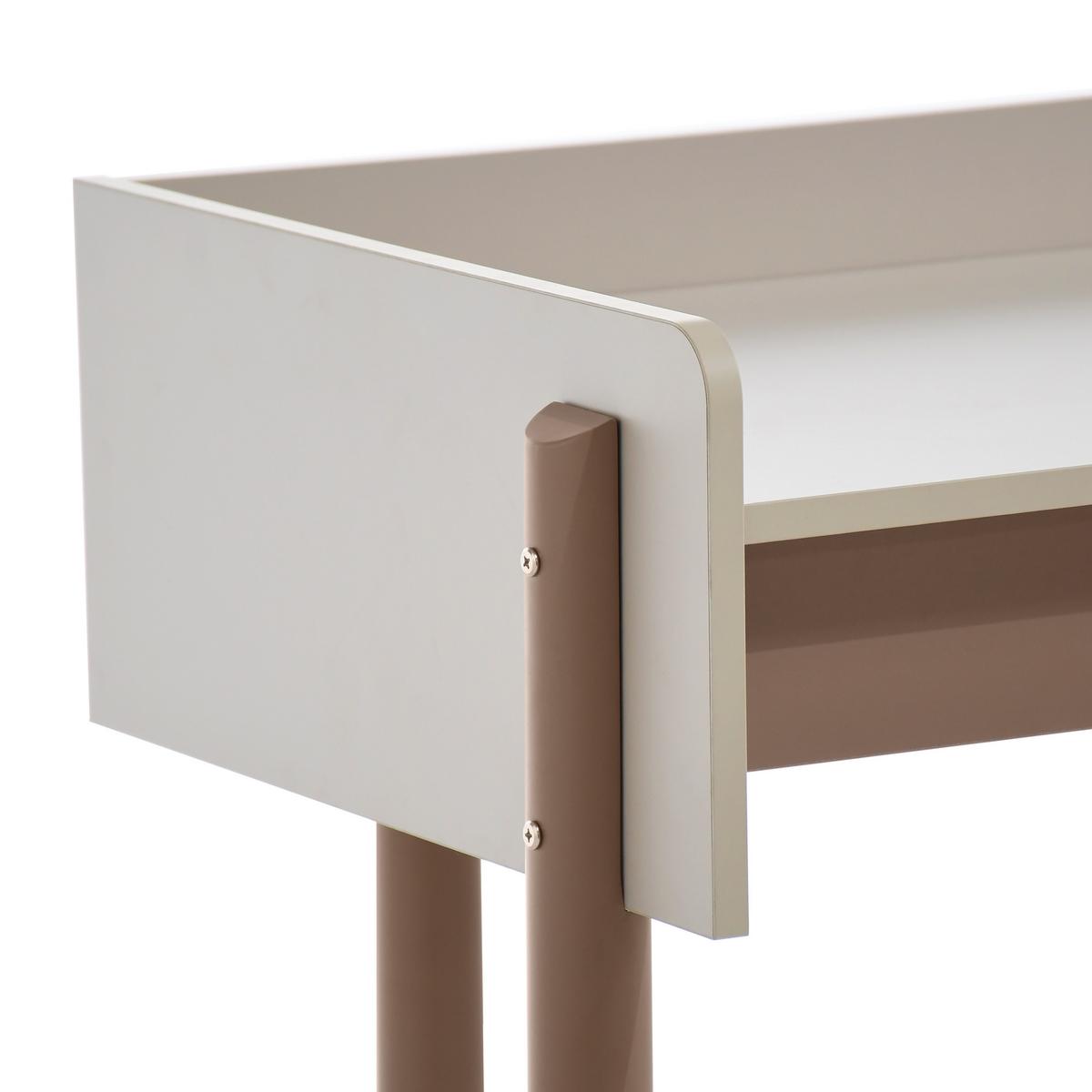 SCHREIBTISCH Boreo mit braunen Metallbeinen, 126 cm, Kaschmir+Hellbraun - Kaschmir/Hellbraun, Metall (58/126/82cm) - Beautysofa