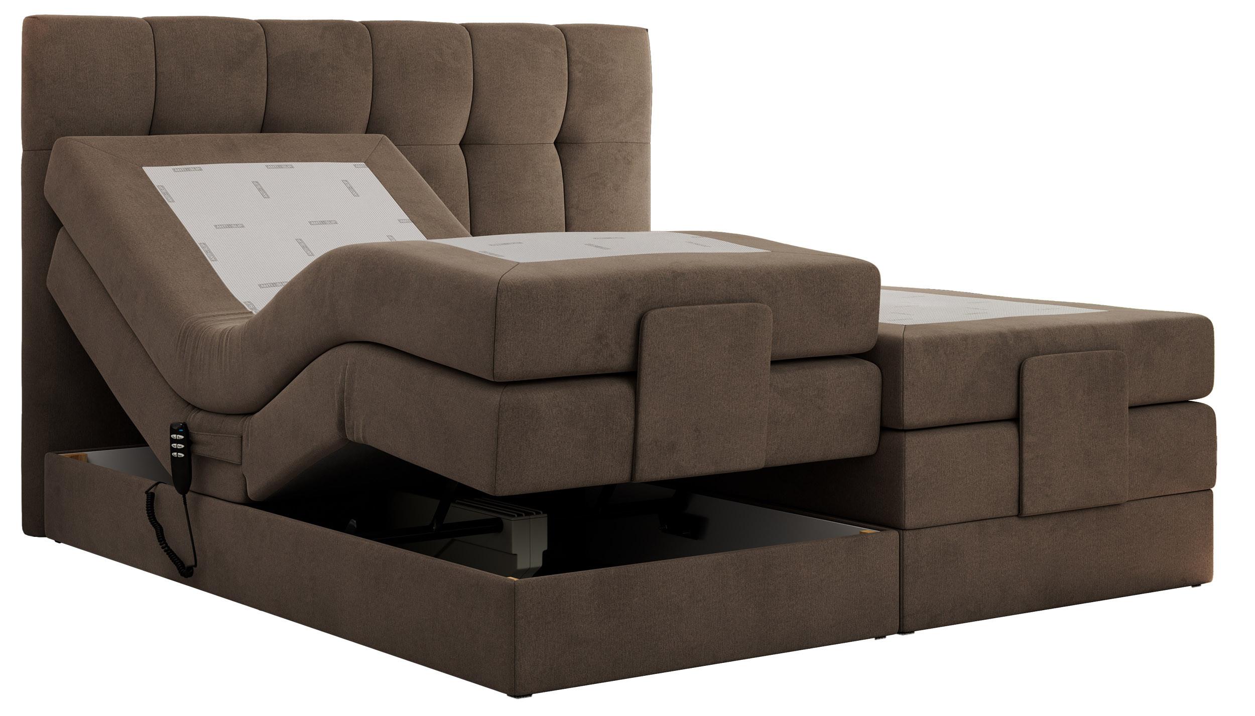 BOXBETT VITTORIA 200/200 - Braun Velvet - H3 - Braun, Holz/Textil (200/200cm) - MKS