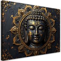 LEINWANDBILD Zen und Orientalisch 90x60cm - Goldfarben, Textil (90/60cm) - Feeby