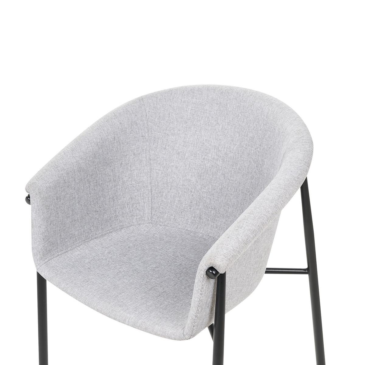 ESSZIMMERSTUHL 2er-Set Polyester Grau Ames - Grau, Textil/Metall (57/80/56cm) - Beliani