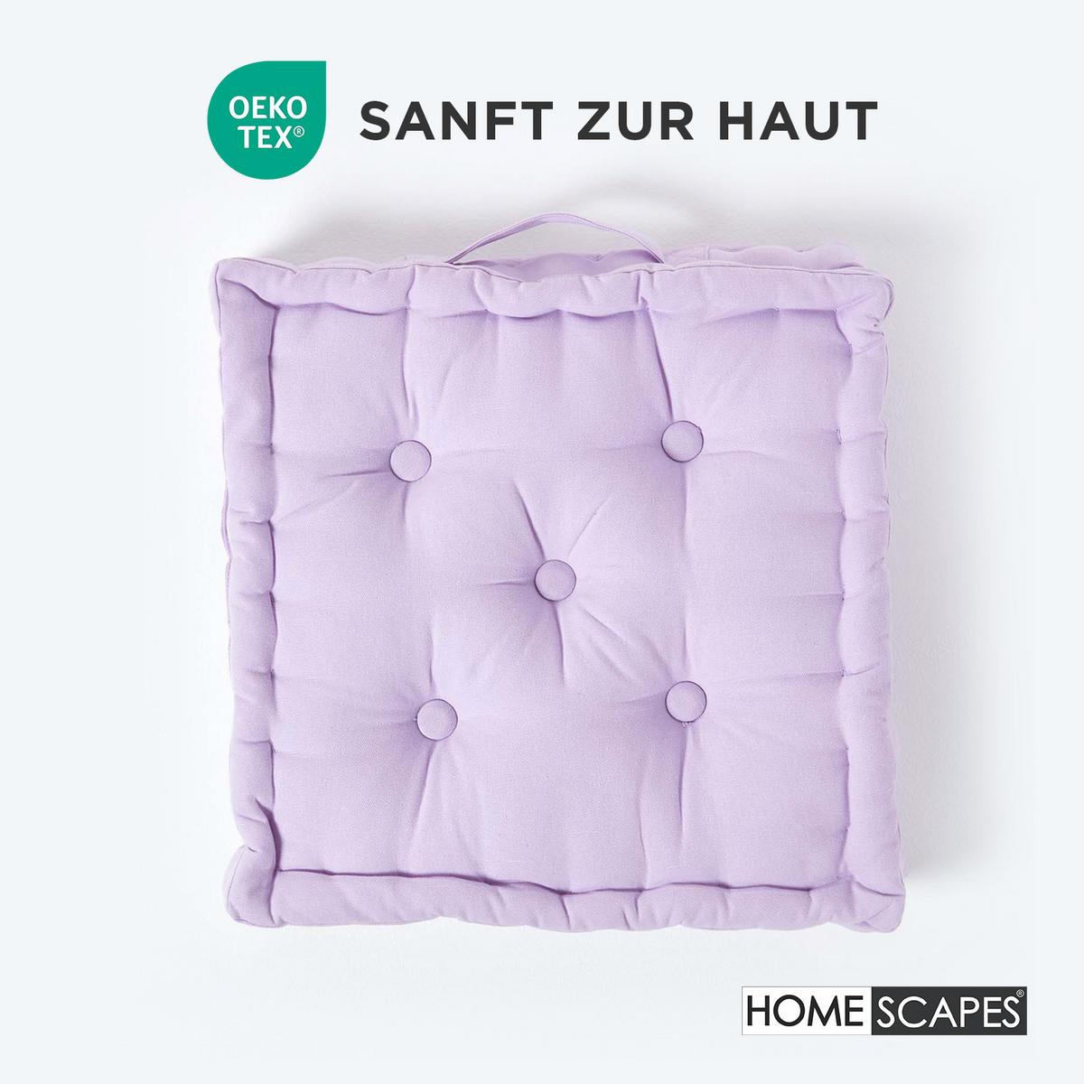 SITZKISSEN flieder 40/40/8 cm – Bodenkissen unifarben - Flieder, Textil (40/40/8cm) - Homescapes