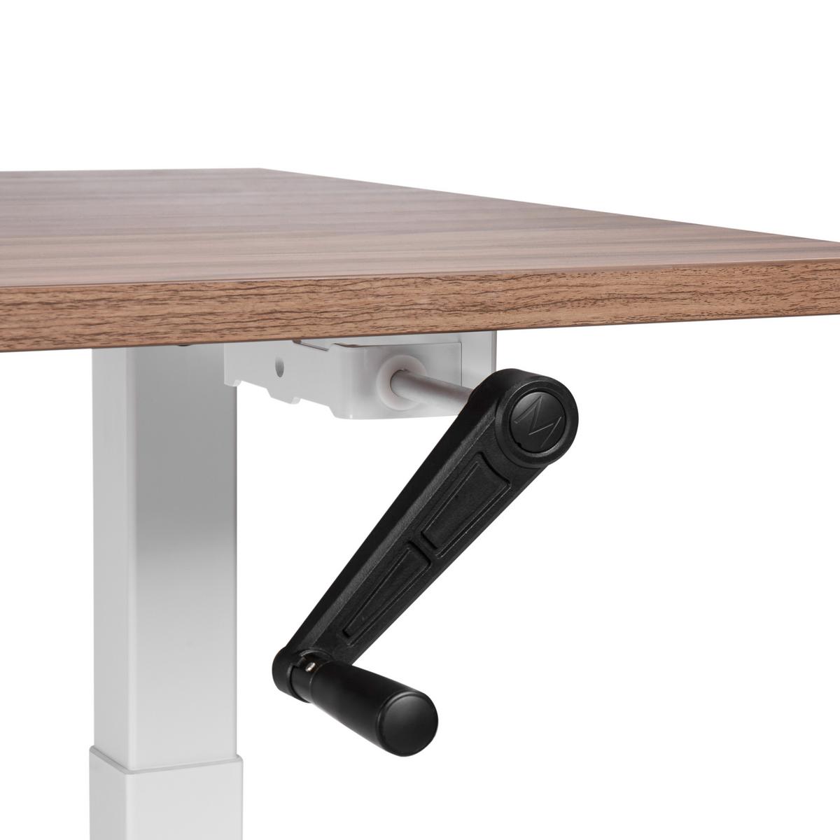 SCHREIBTISCH braunweiß 160/72 cm manuell höhenverstellbar Destin III - Dunkelbraun/Weiß, Holz (115/60/74cm) - Beliani