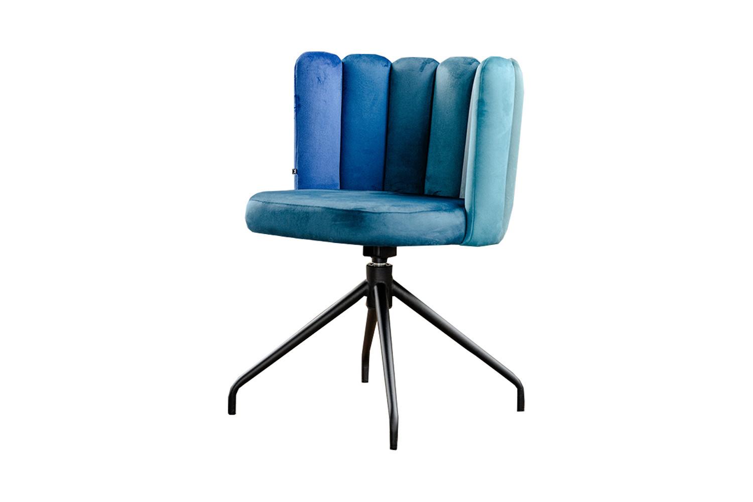 ESSZIMMERSTUHL JADA Blau Velvet Drehbar (360°) (1er-Set) - Blau, Kunststoff/Textil (58/79/55cm) - KAWOLA