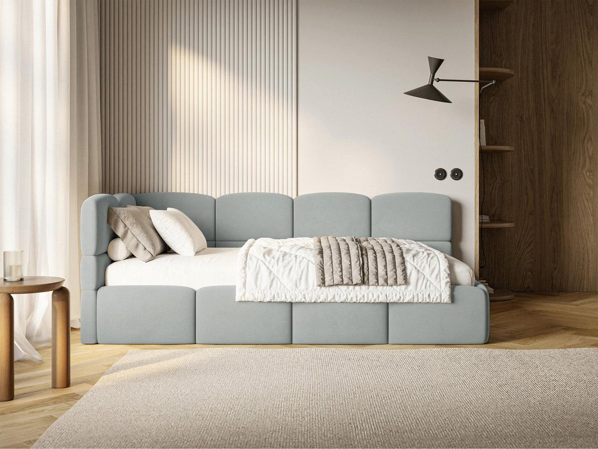 JUGENDBETT Cloudy Grau 120 x 200 cm - Schwarz/Grau, Kunststoff/Textil (120/200cm) - Selsey