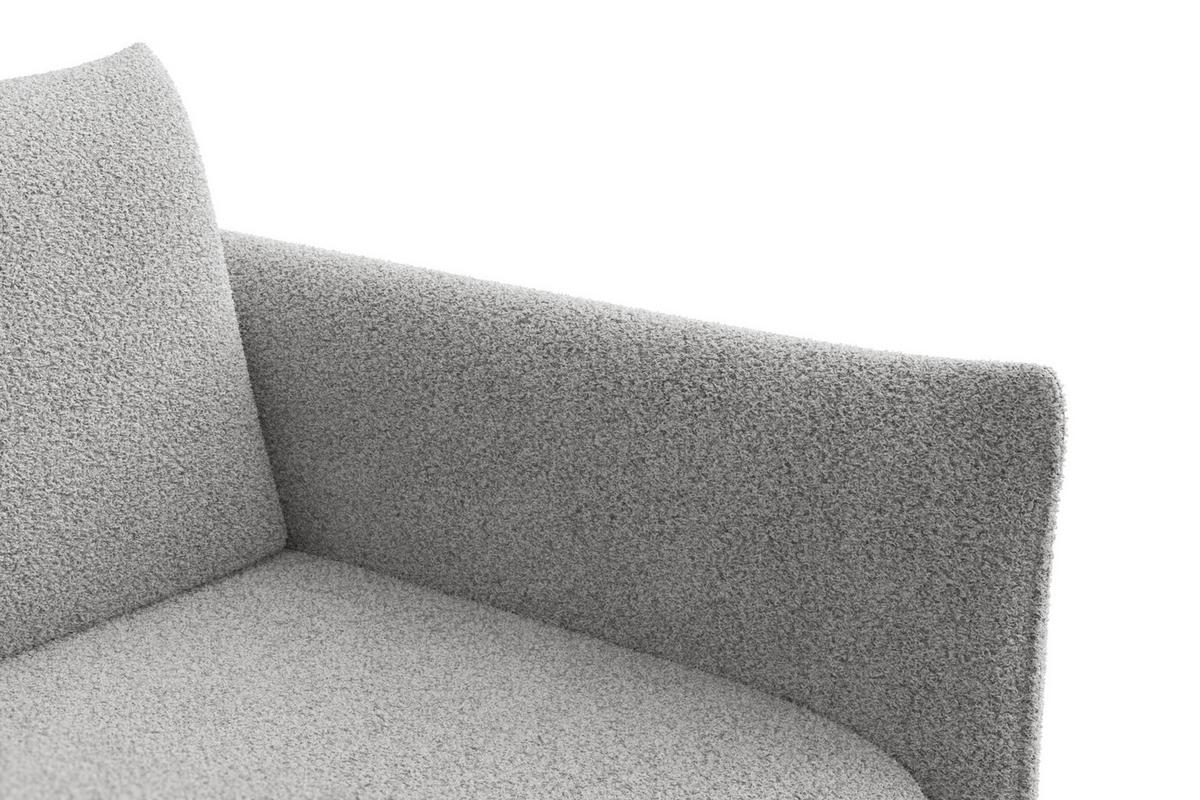 ECKSOFA TAUER 3-Sitzer LINKS, Bouclé-Stoff hellgrau - Schwarz/Grau, Holz/Textil (173/206cm) - Courtois Laville