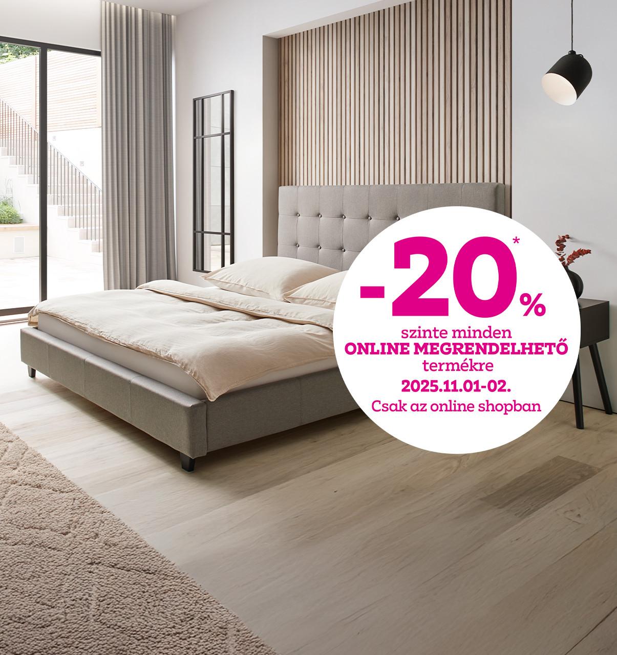 -20% szinte minden online megrendelhető termékre 2025.11.01-02. között csak az online shopban