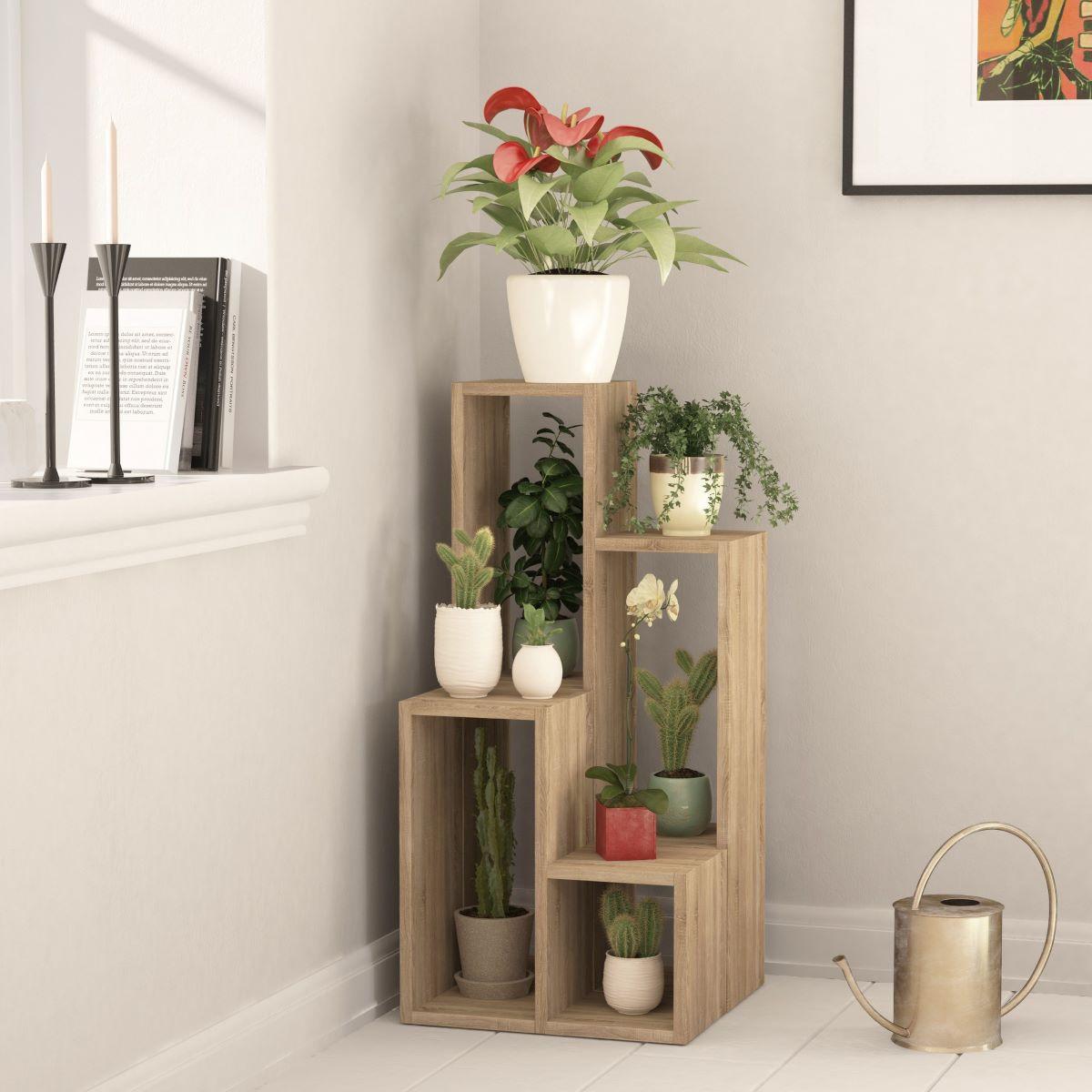 REGAL 10 Fächer H89 cm - Sule - Eichefarben, Holzwerkstoff (20/89/42cm) - Calicosy