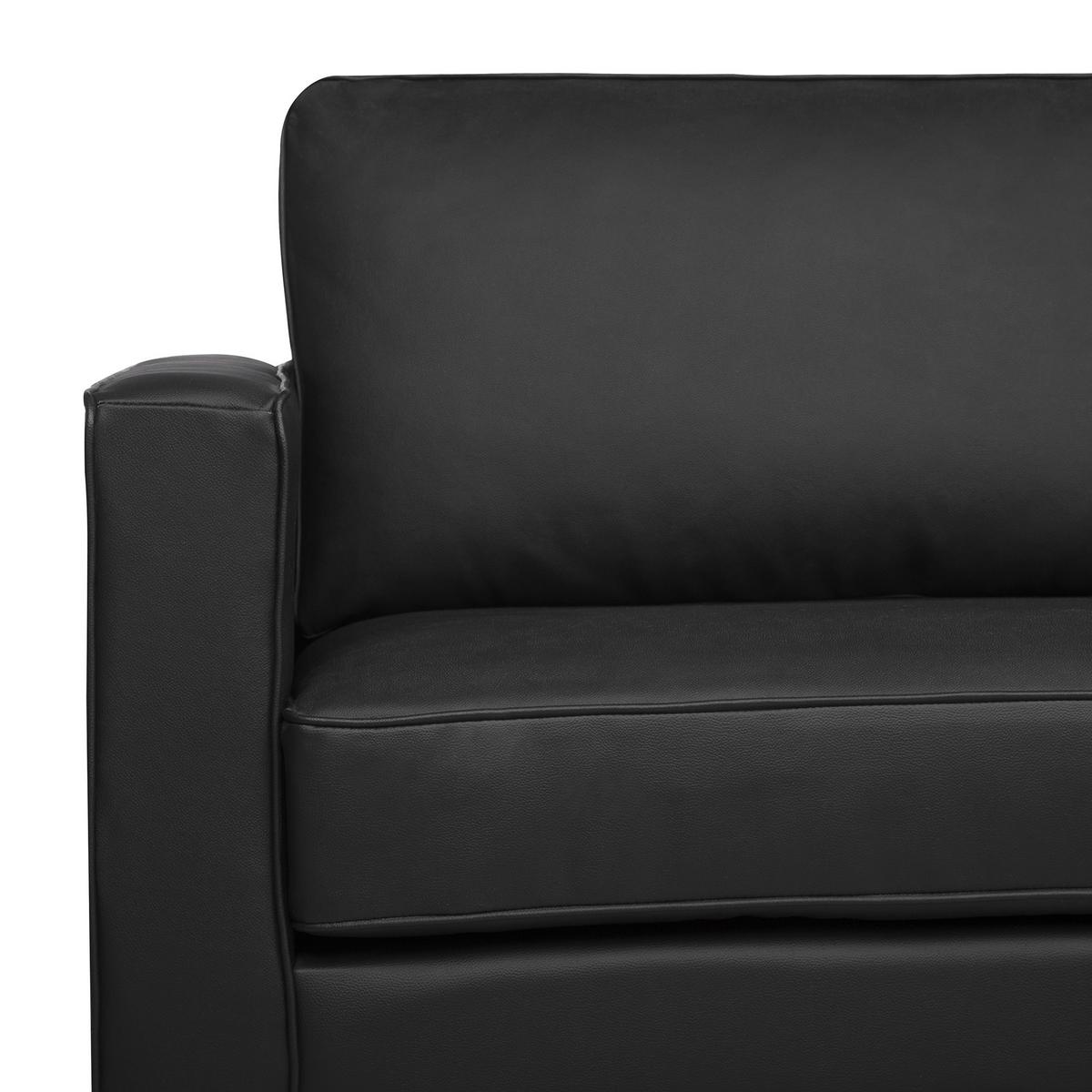 SOFA-SET 4-sitzer Leder Schwarz Savalen - Schwarz, Leder (204/87/91cm) - Beliani