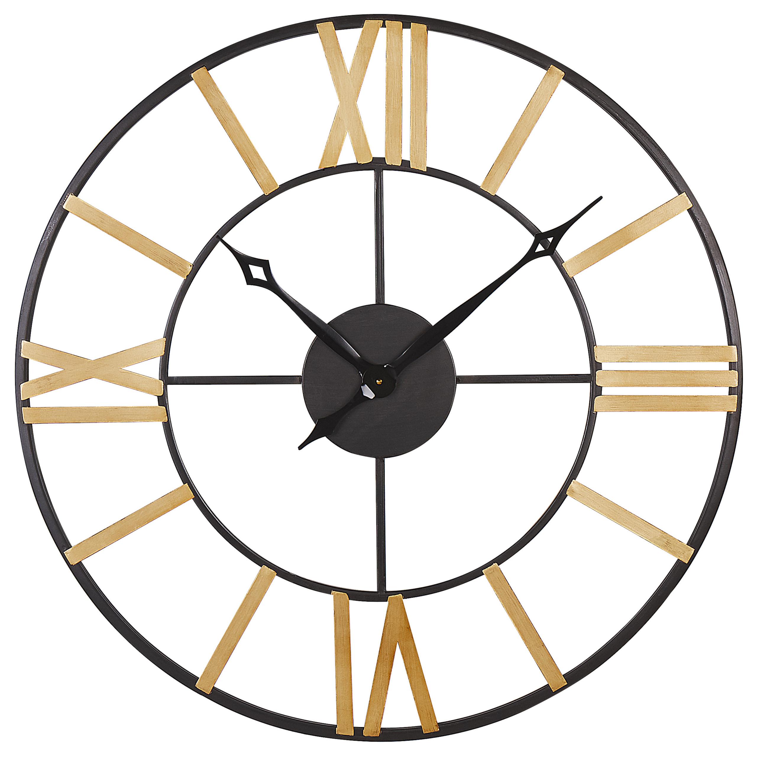 WANDUHR Metall schwarz/gold Valsot - Schwarz, Metall (80/80/3cm) - Beliani