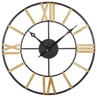 WANDUHR Metall schwarz/gold Valsot - Schwarz, Metall (80/80/3cm) - Beliani