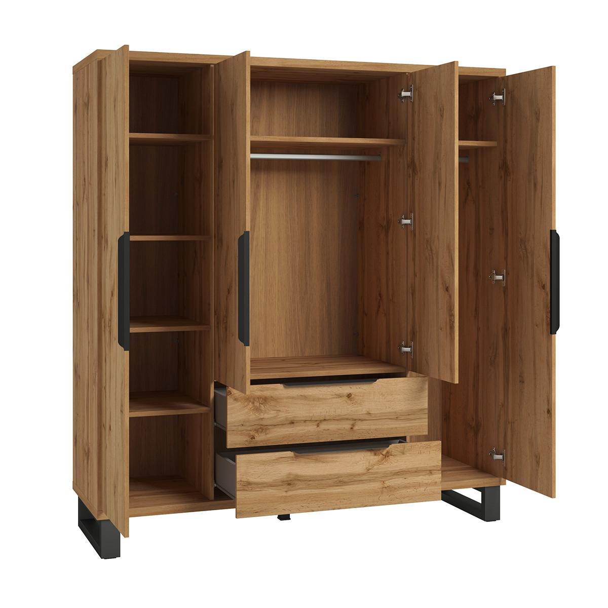 SCHRANK 4 Türen Eden Holz - Braun, Holzwerkstoff (190.7/210.3/60cm) - Petits-meubles
