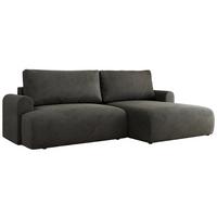 ECKSCHLAFSOFA TONO L Dunkelgrau Velvet - rechts - Dunkelgrau/Schwarz, Kunststoff/Textil (150/260cm) - MKS