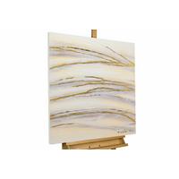 ACRYLBILD HANDGEMALT 80/80 cm - Goldfarben, Holz/Textil (80/80cm) - KUNSTLOFT