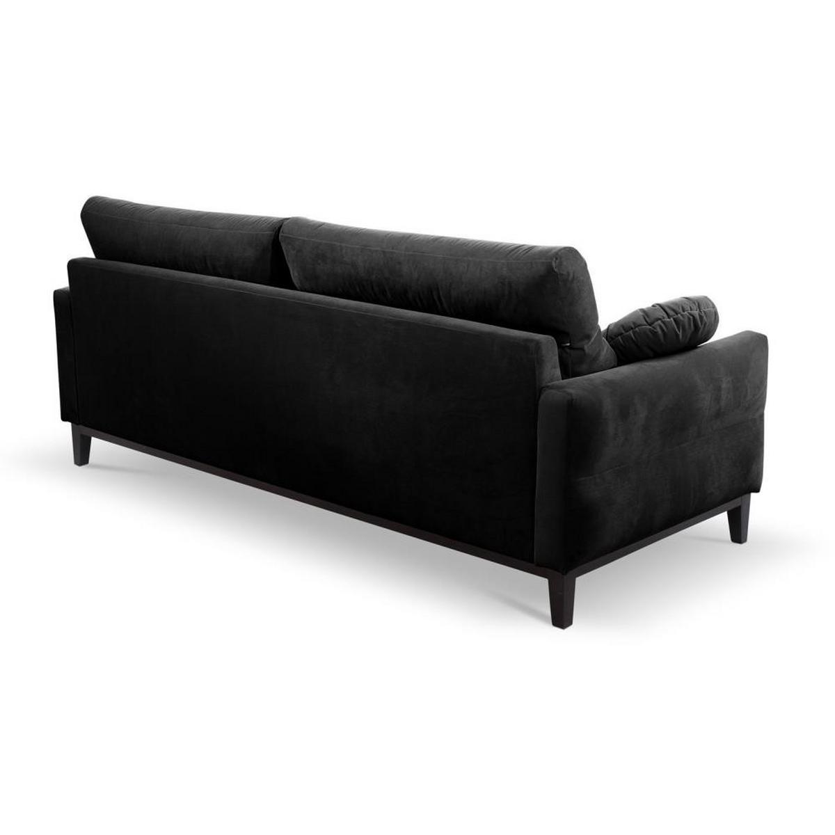 SOFA 2-SITZER Belweder Velours schwarz - Wengefarben/Schwarz, Holz/Textil (218/95/94cm) - Beautysofa
