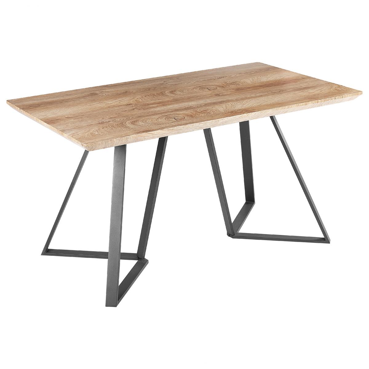 ESSGRUPPE Hellbraun, Schwarz 2-Sitzer 140/80 cm Upton - Hellbraun, Holzwerkstoff (140/76/80cm) - Beliani