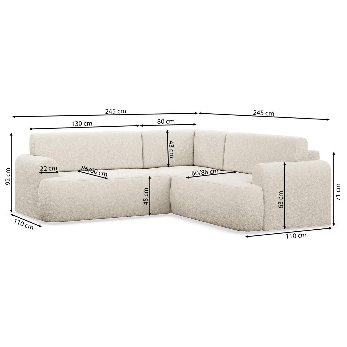 ECKSCHLAFSOFA Kaveo BRAUNER PLÜSCH universell mit Eckelement MIT BETTKASTEN - Schwarz/Braun, Kunststoff/Textil (245/245cm) - Selsey