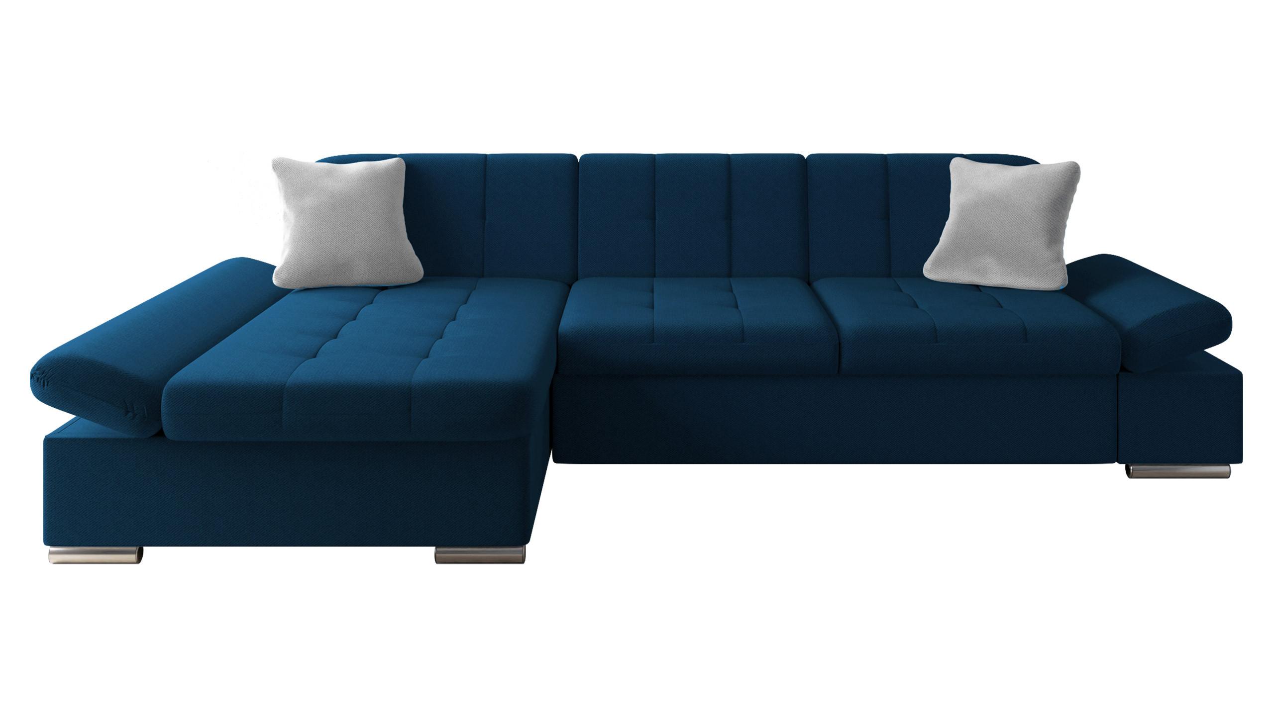 ECKSOFA Malwi, Seite: Links - Dunkelblau, Holz/Textil (278/161cm) - MIRJAN24