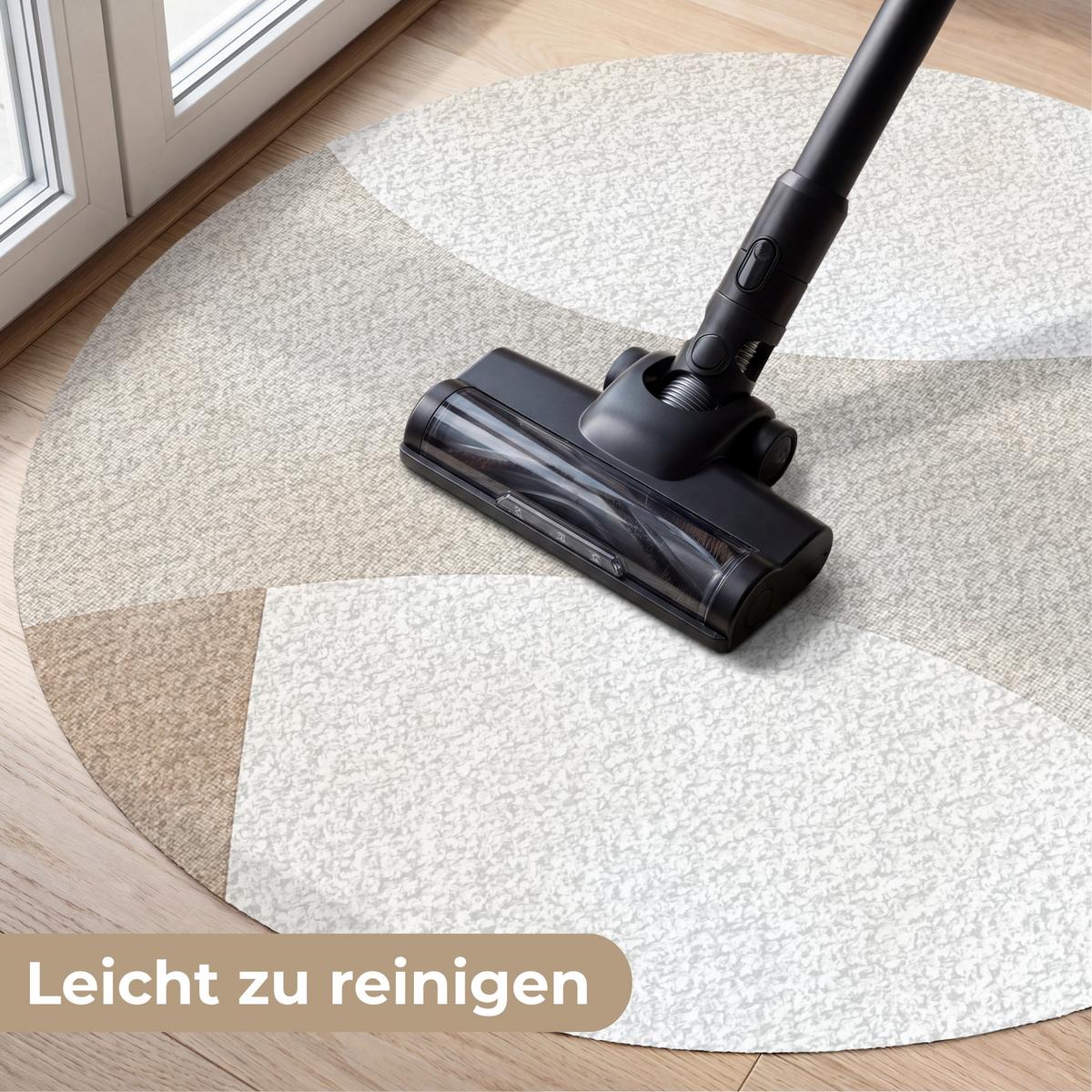 FUSSMATTE Braun - Japandi - Abstrakt Schmutzfangmatte 90x90 cm - Beige, Kunststoff (90/0.4cm) - MuchoWow