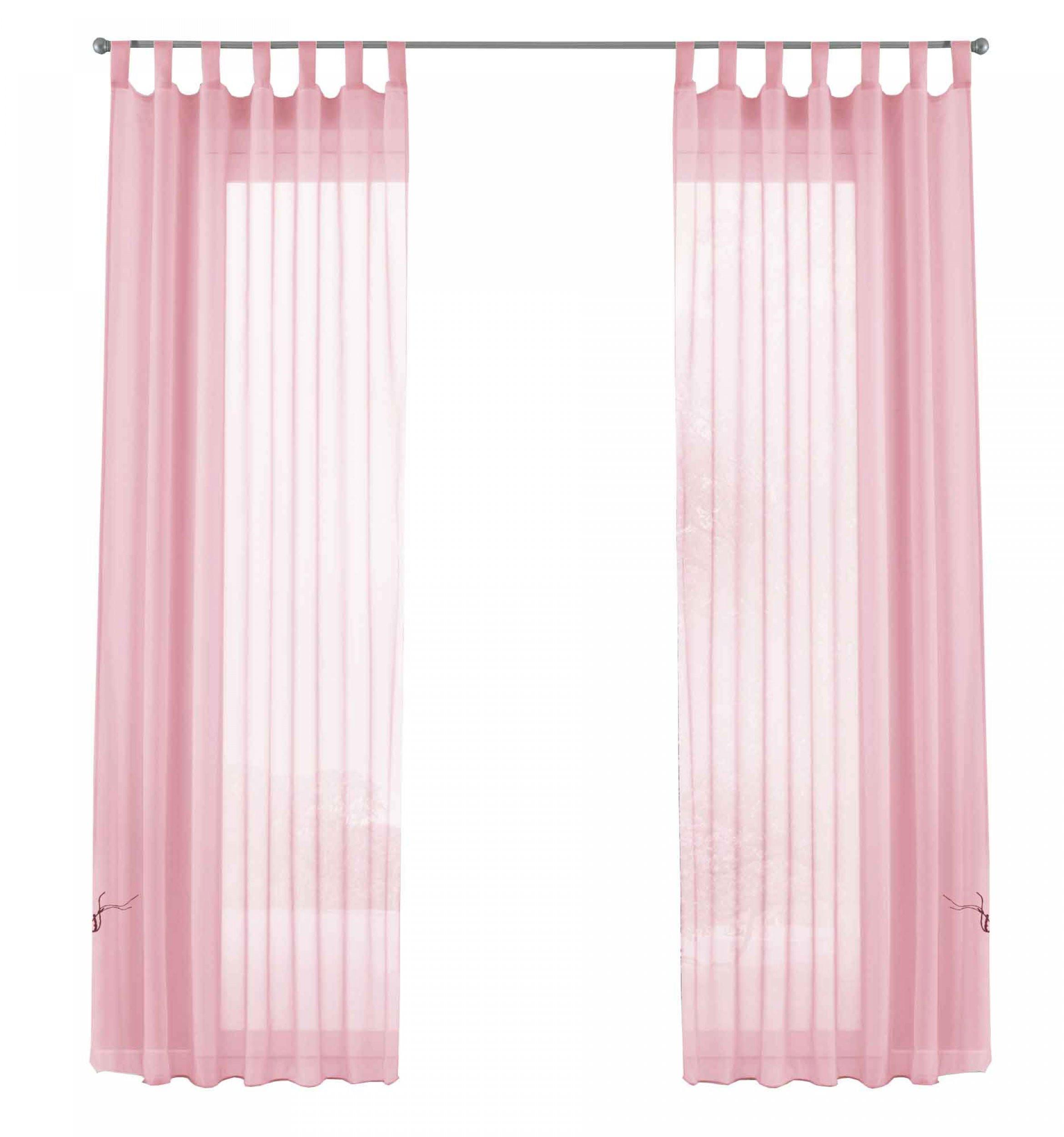 SCHLAUFENGARDINEN Voile 2er Set 175x140 cm Hellrosa - Rosa, Textil (140/175cm) - Gardinenbox.eu