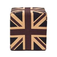 SITZWÜRFEL Union Jack im Vintage-Stil, 36/36/38 cm - Dunkelblau, Textil (36/38/36cm) - Homescapes