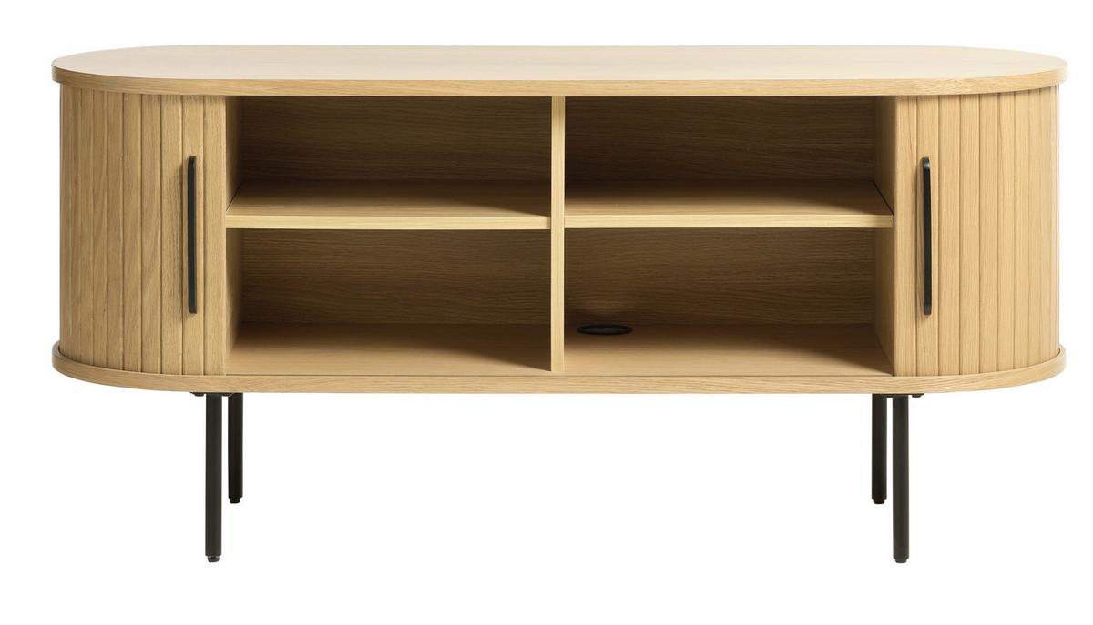 TV-SCHRANK Gativel Eichefarben 120 cm - Eichefarben/Schwarz, Holzwerkstoff/Kunststoff (120/55.6/40cm) - Selsey