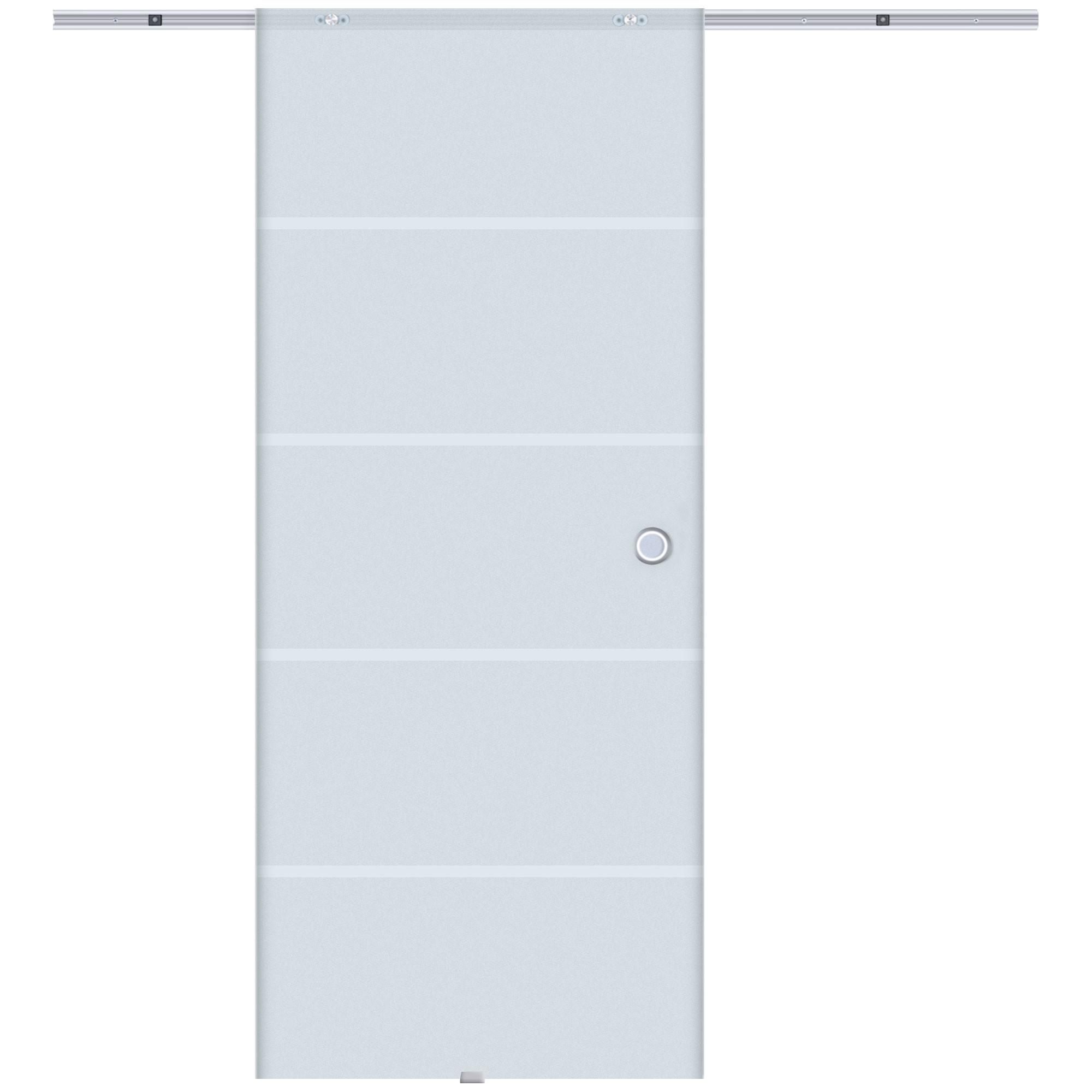 GLASSCHIEBETÜR Aluminium Sicherheitsglas Transparent - Transparent/Silberfarben, Glas/Metall (0.8/205/90cm) - HOMCOM