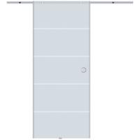 GLASSCHIEBETÜR Aluminium Sicherheitsglas Transparent - Transparent/Silberfarben, Glas/Metall (0.8/205/90cm) - HOMCOM