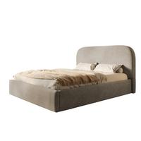 BETT 90x200 - Polsterbett mit Bettkasten und Metallrahmen - Modern Betten - Weicher Jasminstoff - Kollektion Verona - Beige - Beige, Holz/Textil (90/200cm) - Alpi-Möbel