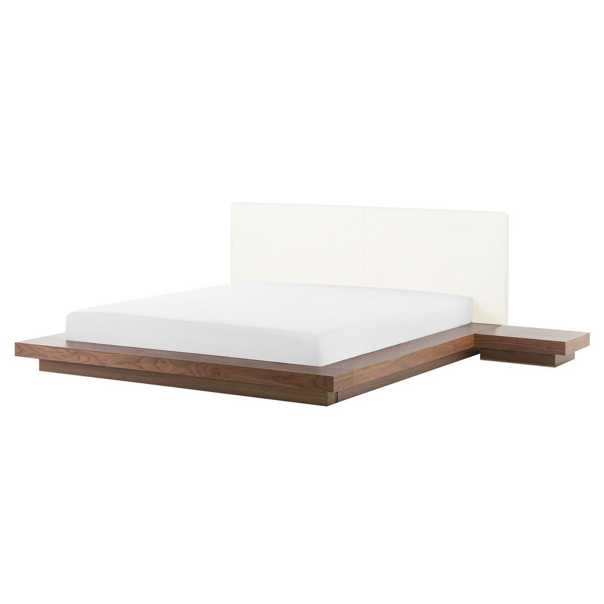 BETT mit Lattenrost 160x200 cm Heller Holzfarbton Zen - Braun, Holzwerkstoff (160/200cm) - Beliani