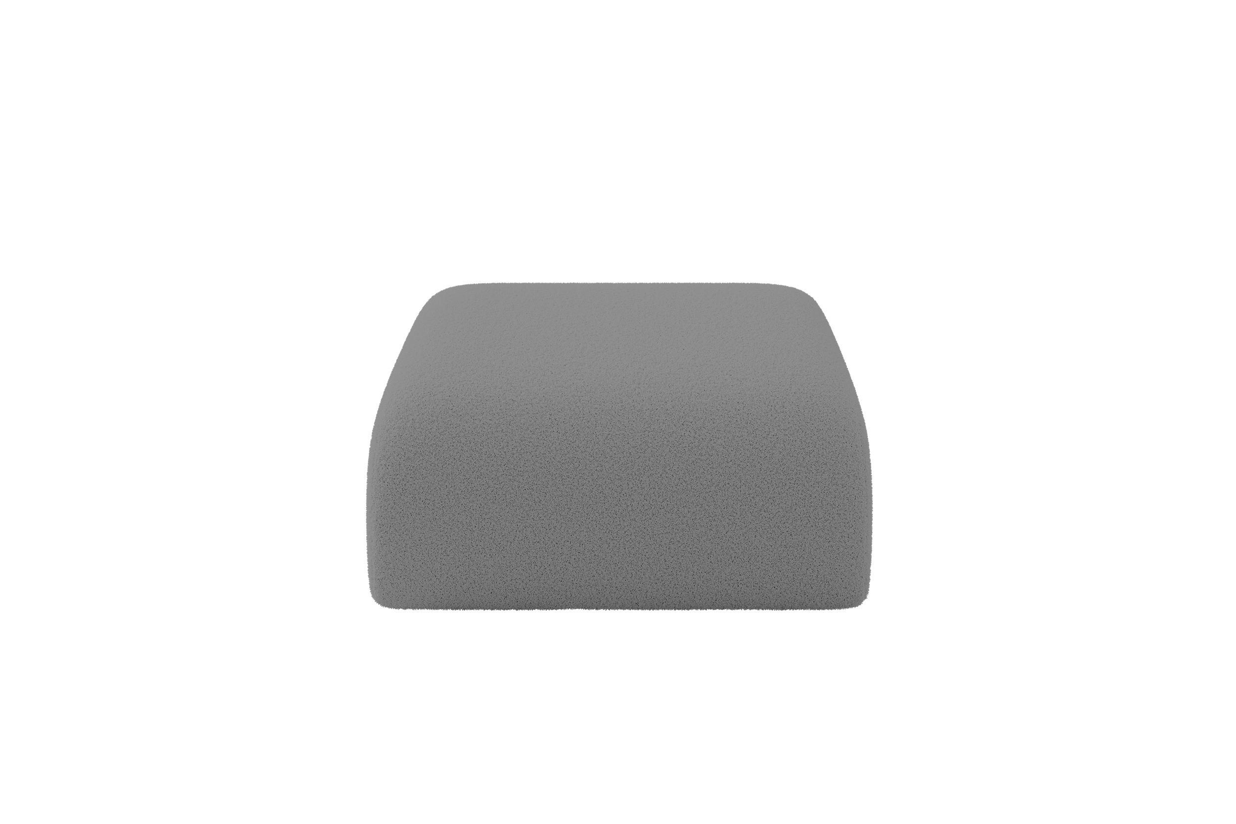 POUF MIRA-PUF 91x89x40 Grau cm Bouclé Modular Sitzhocker - Platinfarben/Schwarz, Holzwerkstoff/Kunststoff (91/40/89cm) - ALTDECOR