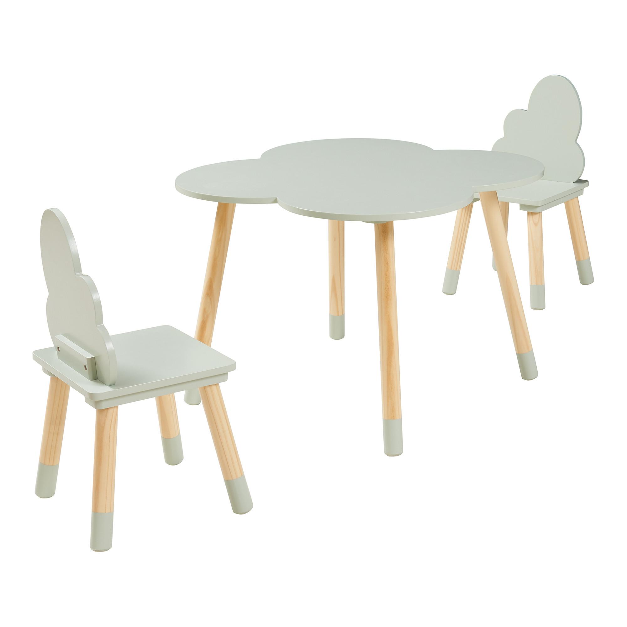 KINDERSITZGRUPPE Epim - Mintgrün, Holz/Holzwerkstoff (60/44/60cm) - [en.casa]