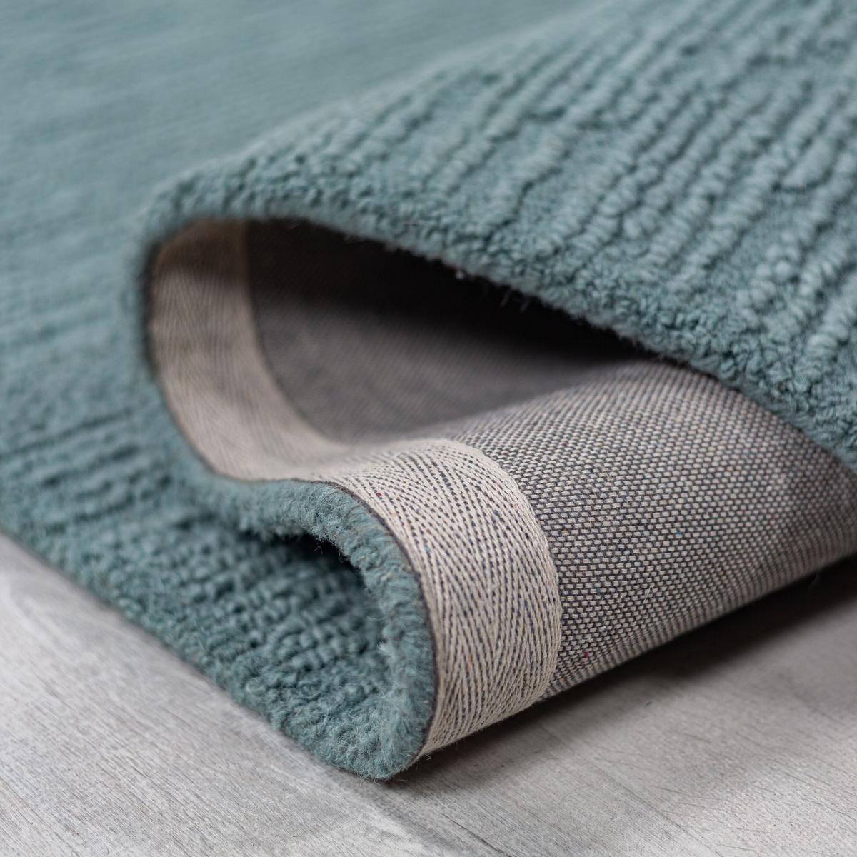 WOLLTEPPICH ALNE, einfarbig, Türkis, 80 x 230 cm - Blau, Textil (230/80cm) - KADIMA DESIGN