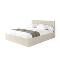 POLSTERBETT mit Bettkasten und Lattenrost, Bett mit Matratze H3/H4 - PARI 160x200 Beige - Sandfarben, Holzwerkstoff/Textil (160/200cm) - ALTDECOR