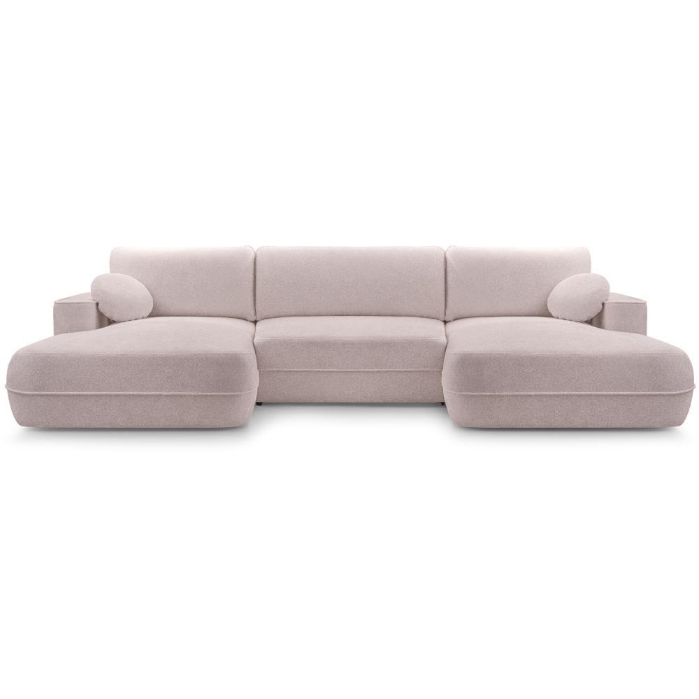 WOHNLANDSCHAFT Fiero U rosa - Hellrosa, Textil (364/87/186cm) - Beautysofa