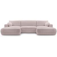 WOHNLANDSCHAFT Fiero U rosa - Hellrosa, Textil (364/87/186cm) - Beautysofa