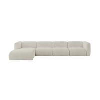 ECKSOFA Ottomane Links MIRA-L3 409x179x70 Creme Cord - Ecru/Creme, Holzwerkstoff/Kunststoff (409/179cm) - ALTDECOR