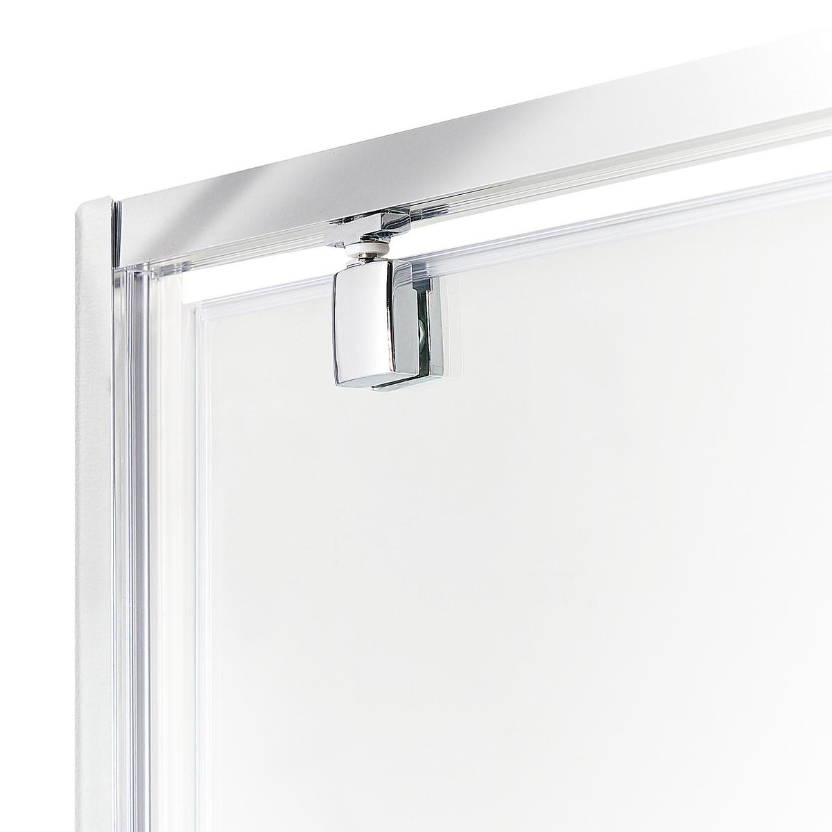 DUSCHKABINE 80/80/185 cm Silber Darli - Transparent/Silberfarben, Glas (80/80/185cm) - Beliani
